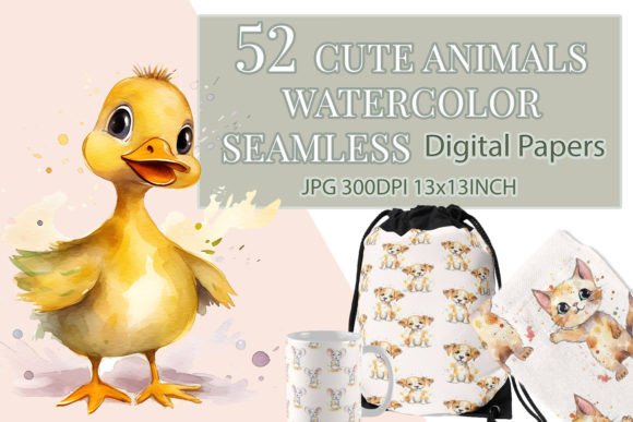 52 Cute Animals Patterns 625: A Creative Resource for Designers and Creators
