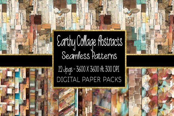 Earthy Collage Abstract Patterns: A Creative Resource for Designers and Artists