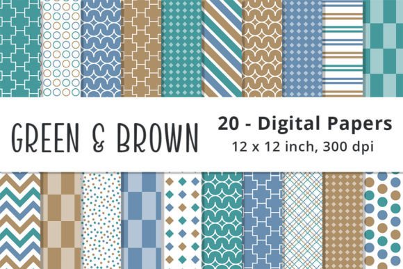 Exploring the Versatility of Green, Blue, and Brown Digital Patterns in Modern Design