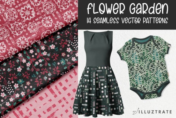 Flower Garden Seamless Vector Patterns