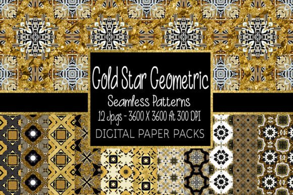 Gold Star Geometric Seamless Patterns: A Versatile Resource for Designers and Creators