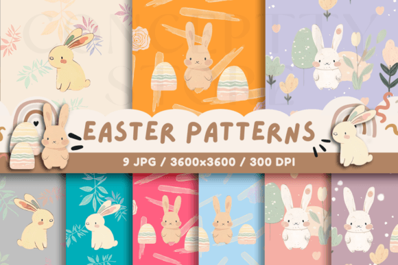 Happy Easter Seamless Patterns 9