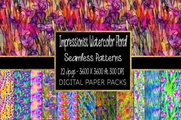 Impressionist Watercolor Floral Patterns: A Creative Resource for Designers and Artists
