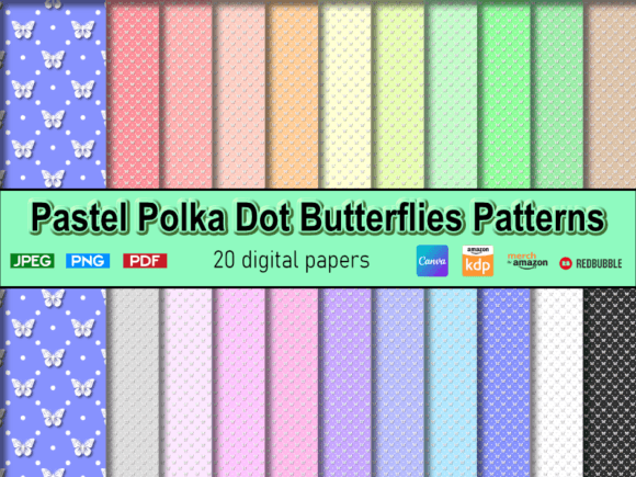 Pastel Polka Dot Butterflies Patterns: A Versatile Design for Creative Projects