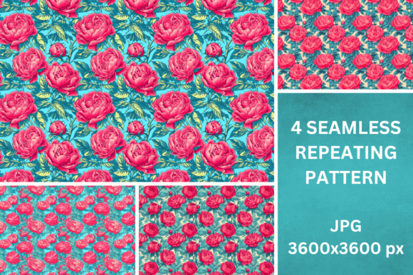 Peony Flower Seamless Repeat Patterns: A Versatile Design Resource