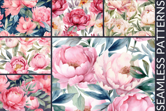 Peony Flower Watercolor Patterns: A Creative Resource for Design and Craft Projects