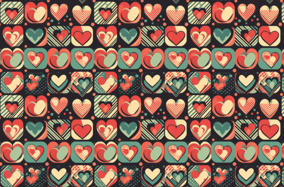 Retro Hearts Pattern