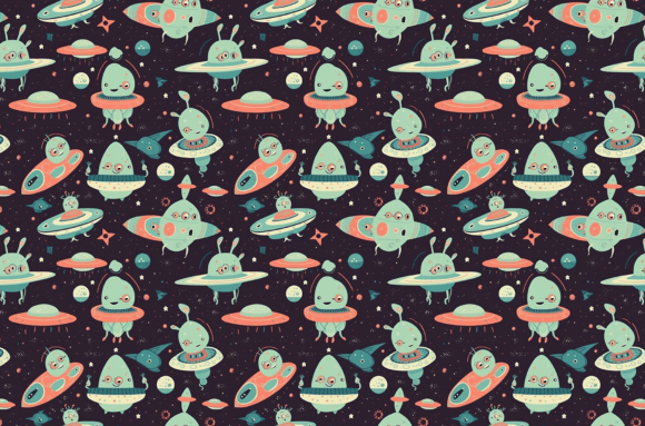 Retro UFO Pattern - Classic Patterns