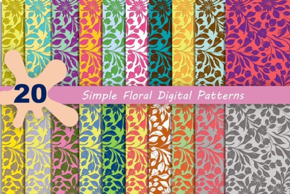 Simple Floral Digital Patterns
