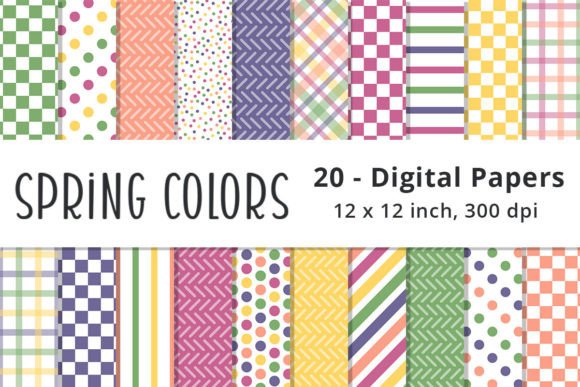 Spring Colors Digital Paper Patterns