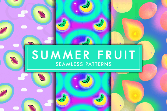 Summer Fruit Patterns Kiwi and Peach: A Tropical Design for Every Project