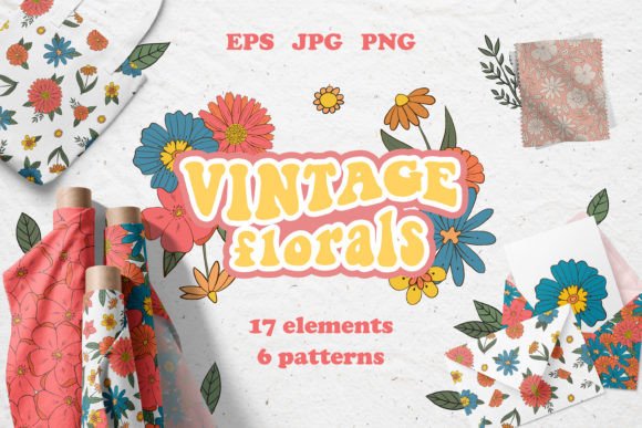 Vintage Florals Patterns Elements