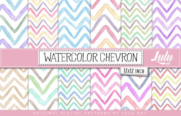 Watercolor Chevron Patterns