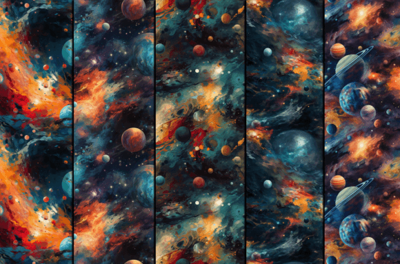 Watercolor Space Patterns Bundle: A Strategic Resource for Creative and Business Applications