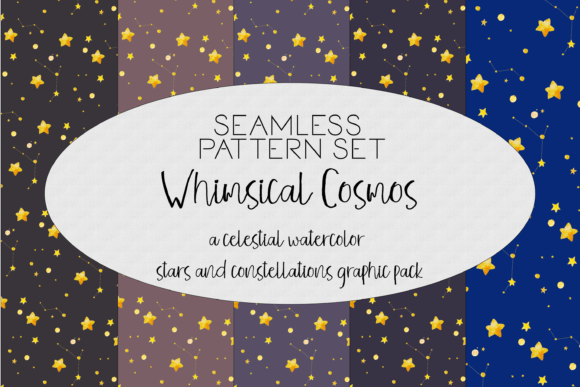 Whimsical Cosmos Seamless Patterns